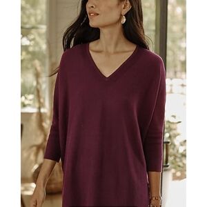 J. Jill Pure Jill Oversized V-neck Drop Shoulder Relaxed Sweater XS PETITE